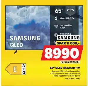 POWER 65 QLED 4K Smart-TV, NOK 8990 tilbud