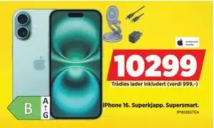 POWER iPhone 16, NOK 10299 tilbud