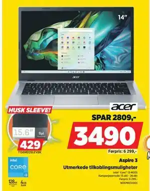 POWER Aspire 3, NOK 3490 tilbud