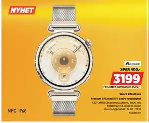 POWER Watch GT6 41 mm, NOK 3199 tilbud