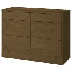 IKEA Tonstad Kommode 6 skuffer, brun beiset eikefiner, 120x47x90 cm tilbud