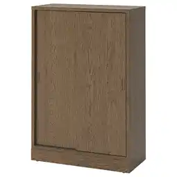 IKEA Tonstad Skap med skyvedører, brun beiset eikefiner, 82x37x120 cm tilbud