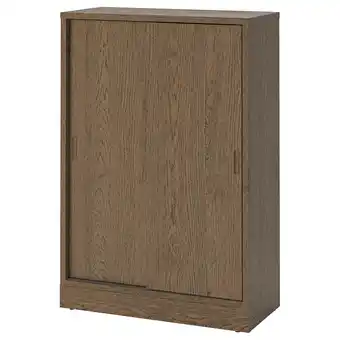 IKEA Tonstad Skap med skyvedører, brun beiset eikefiner, 82x37x120 cm tilbud