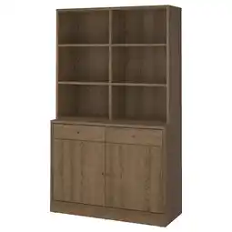 IKEA Tonstad Oppbevaringskombinasjon, brun beiset eikefiner, 121x47x201 cm tilbud