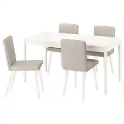 IKEA Tonstad / tonstad Bord og 4 stoler, offwhite/fridtuna lys beige offwhite, 150x80 cm tilbud