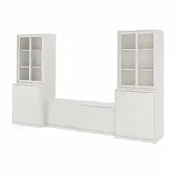 IKEA Tonstad Tv-møbel, kombinasjon, offwhite/klart glass, 339x47x201 cm tilbud