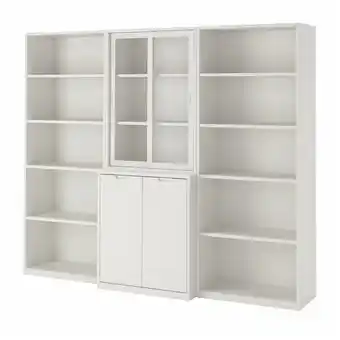 IKEA Tonstad Oppbevaringskombinasjon skyvedører, offwhite/klart glass, 243x47x201 cm tilbud
