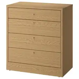 IKEA Tonstad Kommode, 4 skuffer, eikefiner, 82x47x90 cm tilbud