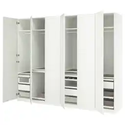 IKEA Pax / tyssedal Garderobekombinasjon, hvit/hvit, 300x60x236 cm tilbud