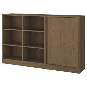 IKEA Tonstad Oppbevaringskombinasjon, brun beiset eikefiner, 202x37x120 cm tilbud