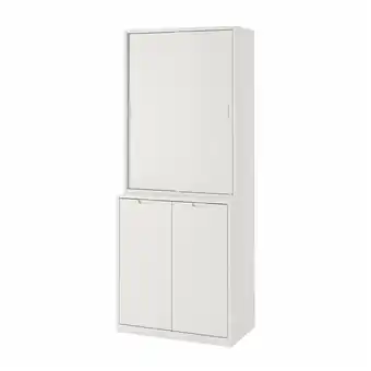IKEA Tonstad Oppbevaring med skyvedører, offwhite, 81x47x201 cm tilbud