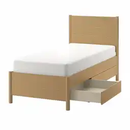 IKEA Tonstad Seng med skuffer, eikefiner, 90x200 cm tilbud