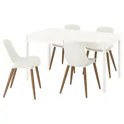 IKEA Tonstad Bord og 4 stoler, offwhite/hvit, 140/196x85 cm tilbud