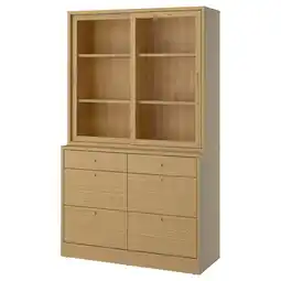 IKEA Tonstad Kommode, eikefiner/glass, 121x47x210 cm tilbud