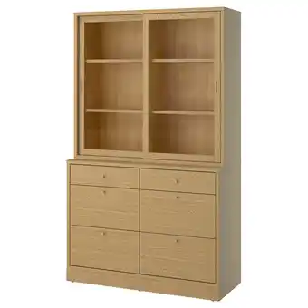 IKEA Tonstad Kommode, eikefiner/glass, 121x47x210 cm tilbud