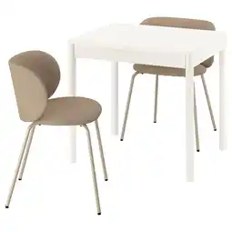 IKEA Tonstad / krylbo Bord og 2 stoler, offwhite/tonerud mørk beige, 80/120x70 cm tilbud
