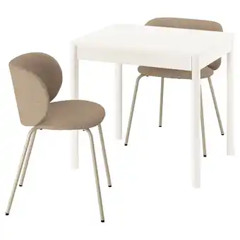 IKEA Tonstad / krylbo Bord og 2 stoler, offwhite/tonerud mørk beige, 80/120x70 cm tilbud