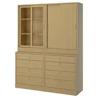IKEA Tonstad Kommode, eikefiner/glass, 164x47x210 cm tilbud