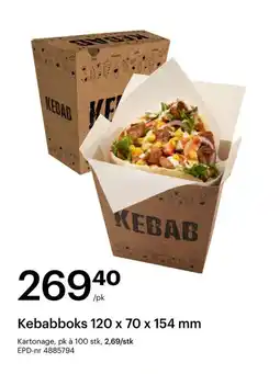 Storcash Kebabboks 120 x 70 x 154 mm tilbud