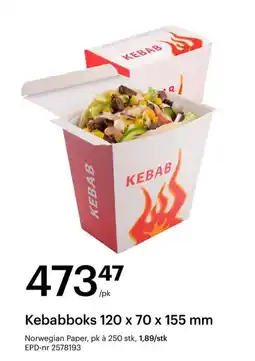 Storcash Kebabboks 120 x 70 x 155 mm tilbud