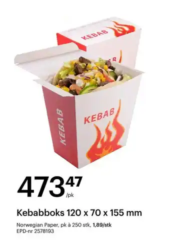 Storcash Kebabboks 120 x 70 x 155 mm tilbud
