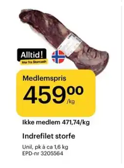 Storcash UNIL Indrefilet storfe tilbud