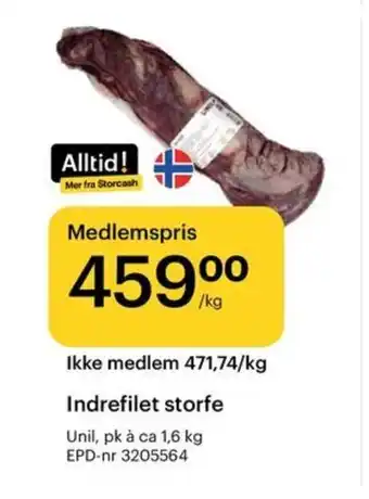 Storcash UNIL Indrefilet storfe tilbud