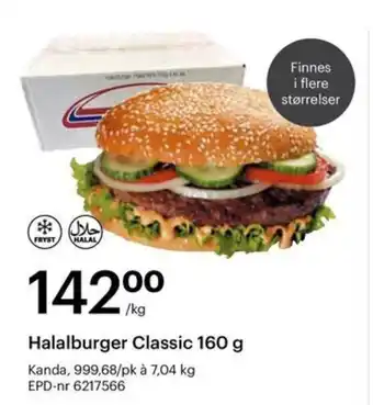 Storcash Halalburger classic tilbud