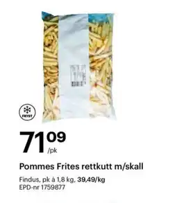 Storcash FINDUS Pommes frites rettkutt m/skall tilbud