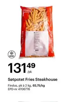 Storcash FINDUS Søtpotet fries steakhouse tilbud