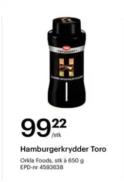 Storcash Hamburgerkrydder toro tilbud