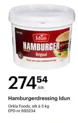 Storcash Hamburgerdressing idun tilbud