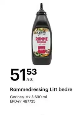 Storcash GORINES Rømmedressing litt bedre tilbud