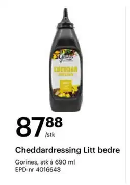 Storcash GORINES Cheddardressing litt bedre tilbud