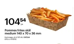 Storcash Pommes frites skål medium 140 x 70 x 36 mm tilbud