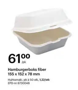 Storcash Hamburgerboks fiber 155 x 152 x 78 mm tilbud