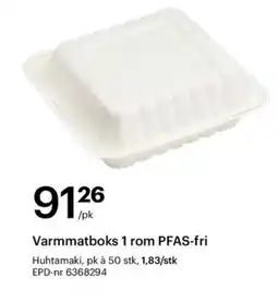 Storcash Varmmatboks 1 rom pfas-fri tilbud