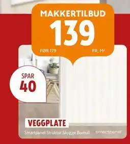 Byggmakker VEGGPLATE, NOK 139 tilbud
