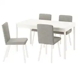 IKEA Tonstad / tonstad Bord og 4 stoler, offwhite/viarp beige/brun offwhite, 140/196x85 cm tilbud