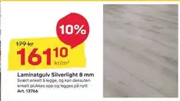 Byggmax Laminatgulv Silverlight 8 mm, NOK 161.1 tilbud