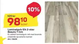 Byggmax Laminatgulv Eik 2-stav Beauty 7 mm, NOK 98.1 tilbud