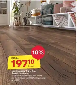 Byggmax Laminatgulv Dark Oak Premium 10 mm, NOK 197.1 tilbud