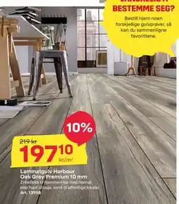 Byggmax Laminatgulv Harbour Oak Grey Premium 10 mm, NOK 197.1 tilbud