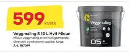 Byggmax Veggmaling 5 10 L Hvit Midun, NOK 599 tilbud