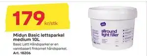 Byggmax Midun Basic lettsparkel medium 10L, NOK 179 tilbud