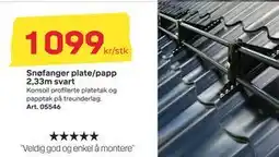 Byggmax Snøfanger plate/papp 2,33m svart, NOK 1099 tilbud