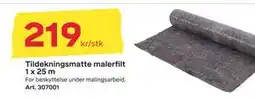 Byggmax Tildekningsmatte malerfilt 1 x 25 m, NOK 219 tilbud