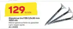 Byggmax Gipsskrue tre FZB 3,9x30 mm 1000 stk, NOK 129 tilbud