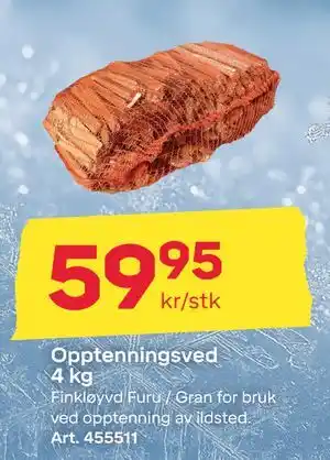 Byggmax Opptenningsved 4 kg, NOK 59.95 tilbud