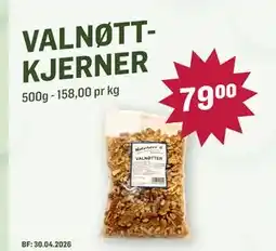 Holdbart VALNØTTKJERNER, NOK 79 tilbud